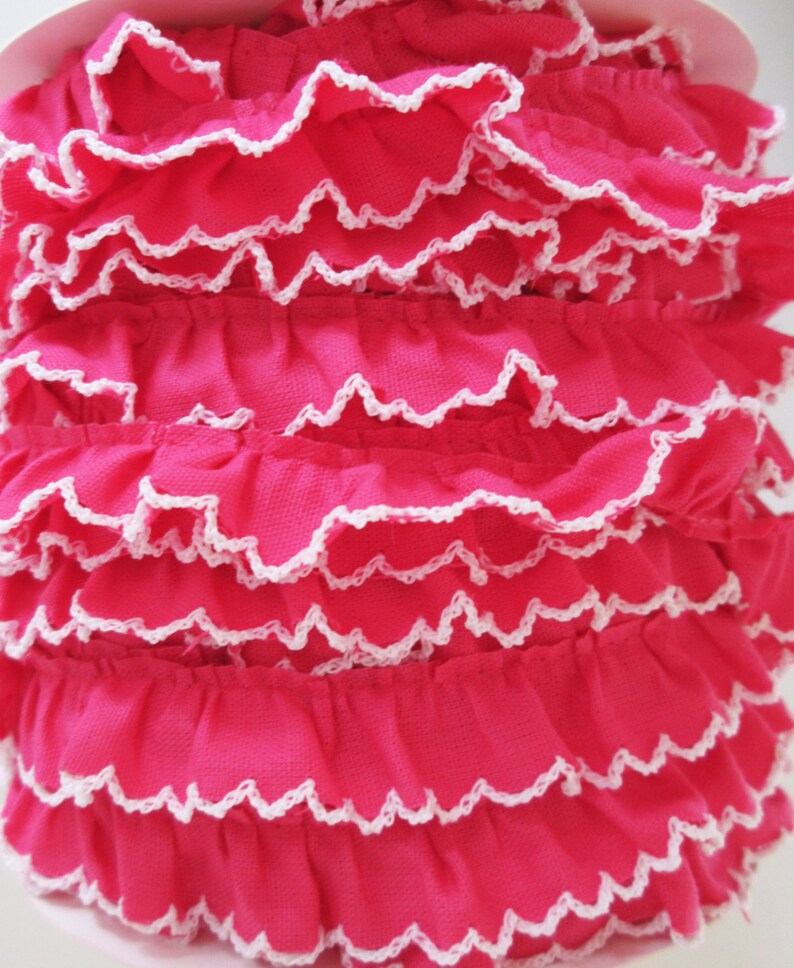 Fuchsia Crochet Edge Trim No432. Pink Fabric. Pink Ruffle. Pink Ribbon ...