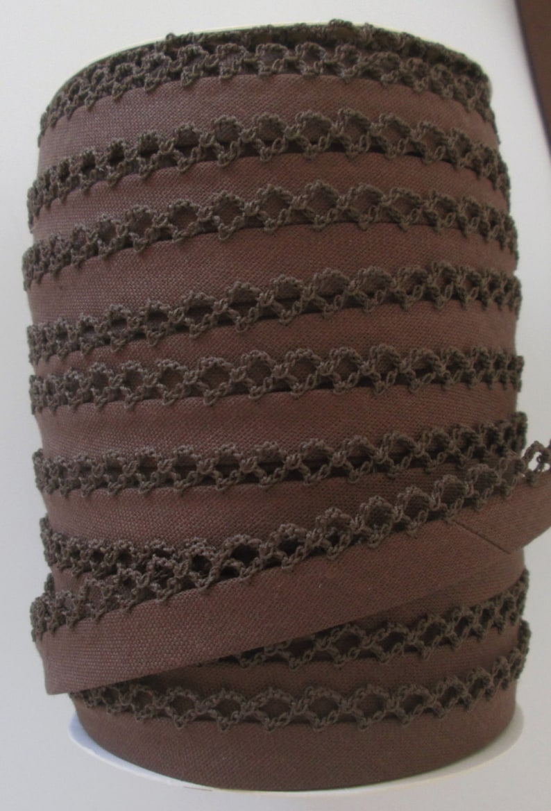 Brown Crochet Edge Double Fold Bias Tape no. 51 Etsy