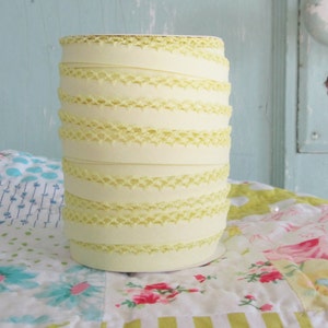 Soft Yellow Crochet Edge Double Fold Bias Tape  (No. 54)
