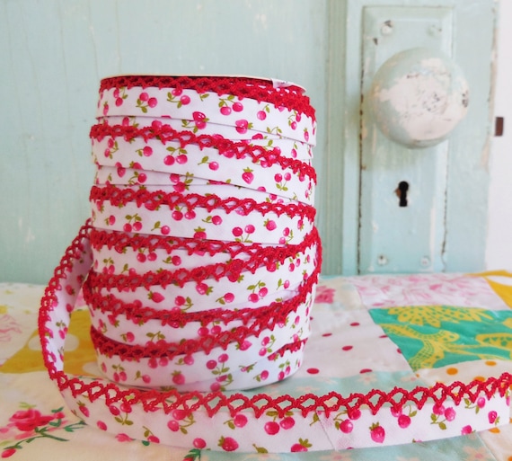 Cherry & Strawberry Crochet Edge Bias Tape (No. 63)
