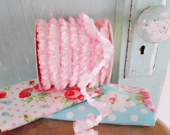 New Crochet Edge Trim No431. Pink Ribbon.  Pink Lace.  Pink Crochet Edge.  Pink Trim.  Pink Ruffle.