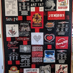 T-shirt quilt, mosaic t-shirt quilt, custom tshirt quilt ***DEPOSIT ONLY***