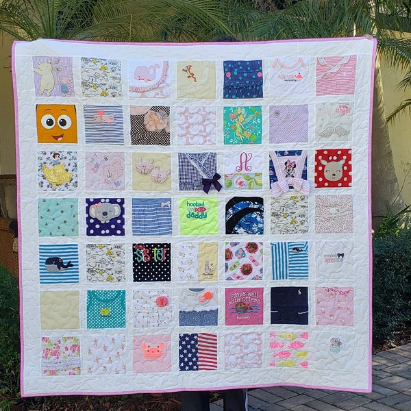Baby Clothes Quilt, Onesie Quilt, First Year Quilt, Memory Quilt, Memorial Quilt, Heirloom Quilt **Reservation Fee DEPOSIT ONLY**