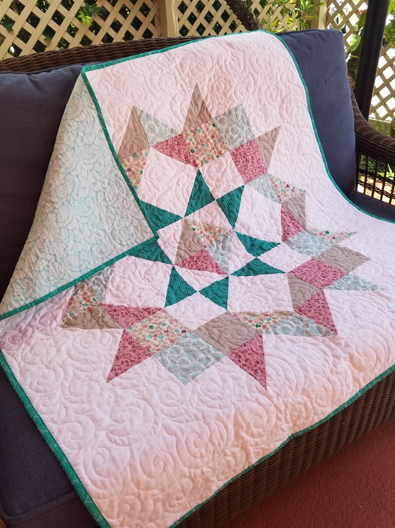 Pastel Crib Quilt Star Quilt Baby Girl Quilt Baby Quilt Etsy