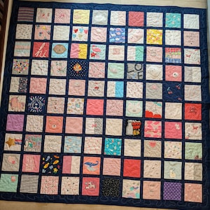 Baby Clothes Quilt, Onesie Quilt, First Year Quilt, Memory Quilt, Memorial Quilt, Heirloom Quilt **Reservation Fee DEPOSIT ONLY**