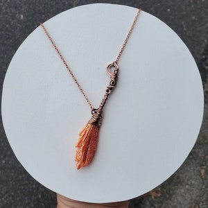 Orange Aura Witch Broom, Magical Icon, Witch Talisman, Broom Amulet