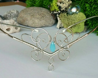 Wire Wrapped Elven Circlet, Princess Crown, Bridal Headpiece, cosplay Sailor Moon, Wiccan