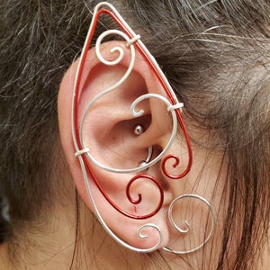 Two-Tone Wire Elf Ear Cuffs: Cosplay Fairy Ears