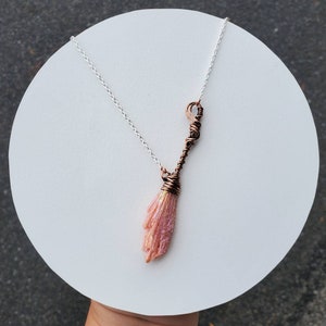 Peach Aura Witch Broom, Magical Icon, Witch Talisman, Broom Amulet