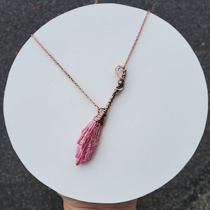Pink Aura Witch Broom, Magical Icon, Witch Talisman, Broom Amulet