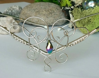 Wire Wrapped Elven Circlet, Princess Crown, Bridal Headpiece, cosplay Sailor Moon, Wiccan