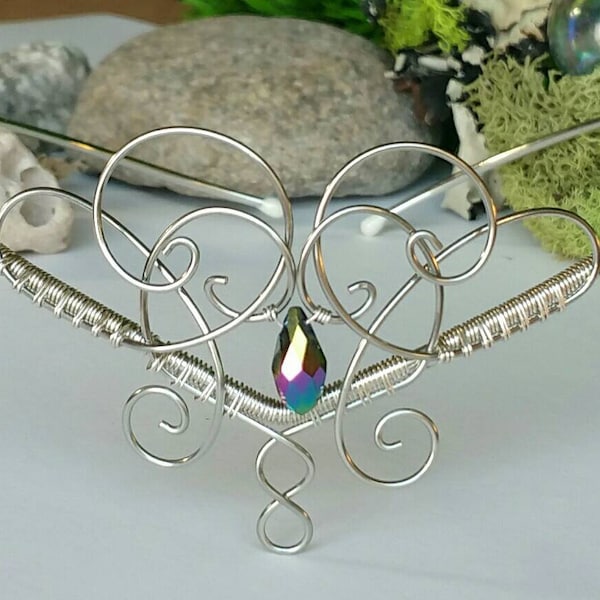 Wire Wrapped Elven Circlet, Princess Crown, Bridal Headpiece, cosplay Sailor Moon, Wiccan