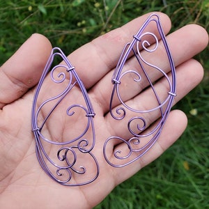 Lavender Elf Ear Cuffs: Silver Plated Wire, Cosplay Jewelry