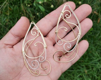 Gouden en zilveren elfenoormanchetten: fantasie-cosplay-oorhangers
