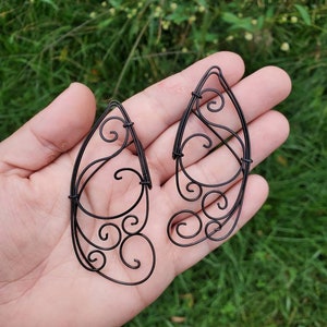 Schwarze Elfe Ohrmanschette, Cosplay, Ear Cuff, Ohrklemme, Waldelfe, Feen, Fantasy, Hochzeit, Weihnachtself