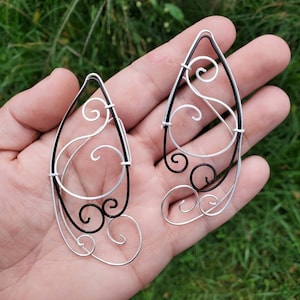 Silber und schwarz Elfen Ohrmanschette, Cosplay, Ohrmanschette, Cling Ohrring, Waldelf, Feen, Fantasy, Weihnachtself