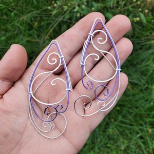 Silver and Lavender Elf Ear Cuff, Cosplay, Ear Cuff, Cling Earring, Wood Elf, Fairies, Fantasy Wedding, Christmas elf