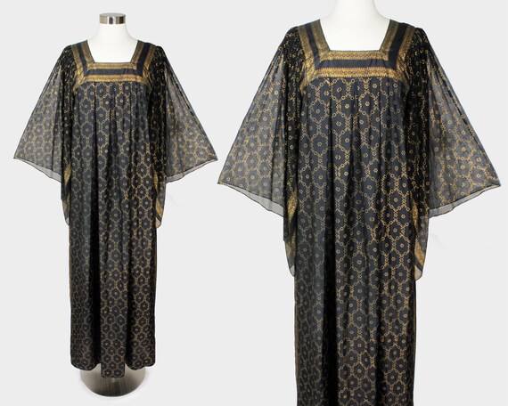 A Raksha of Hindimp Vintage 1970s Festival Dress M