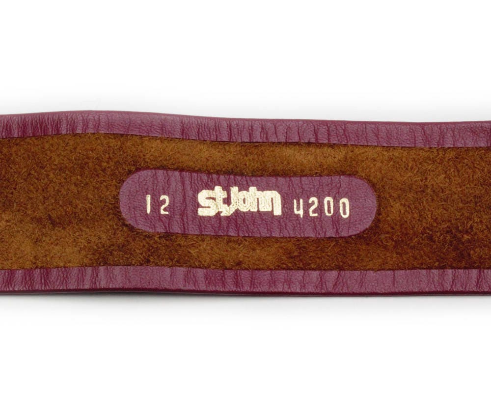 St. John Vintage Belt Cinch Waist 1980s Style Wine Red  display picture 1