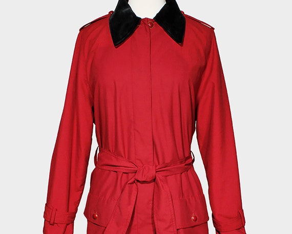 Sonia Rykiel Vintage 1980s Trench Coat Wine Red Po