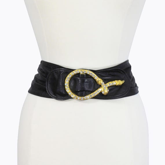 Gold or Silver Rhinestone Snake Statement Belt Vintage Silver or Gold Mesh Snake Necklace Belt – 2-in-1  main image 2