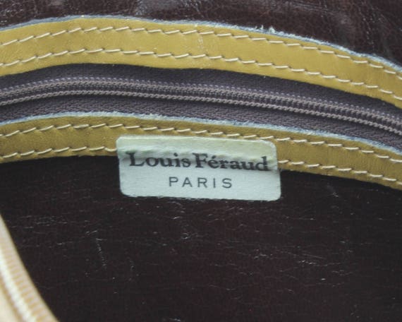 Louis Feraud Paris Vintage 1980s Handbag Crossbody Purse Tan 