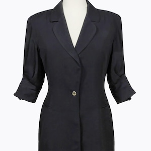 ジャケット・アウター STATE OF CLAUDE MONTANA Vintage 1990s State of Claude Montana Navy Blue Wool Jacket