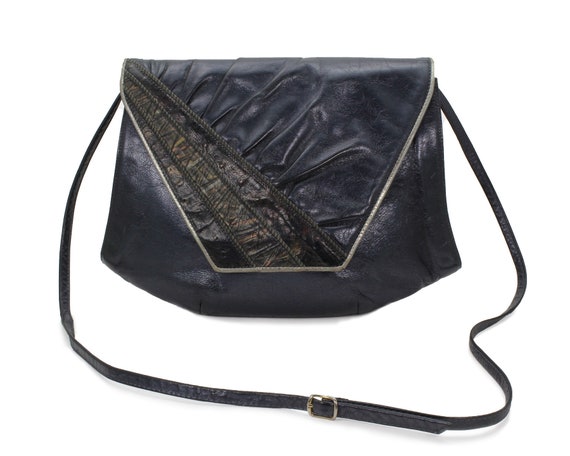 Linea Max Vintage 1980s Handbag Shoulder Bag Midn… - image 1