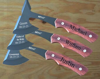 Christmas gift -Personalized Throwing Axe, Rosewood Handle, Engraved Hatchet, Gift for Him