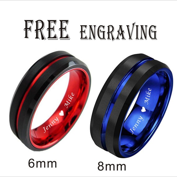 MEENAZ Rings for men black boy girls gents boyfriend thumb band blue finger  ring combo Alloy, Steel, Metal, Tungsten, Sterling Silver Rhodium,  Titanium, Black Silver Plated Ring Price in India - Buy