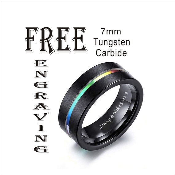 Women's Or Men's Tungsten Carbide Wedding Band Matching Rings,Black Tone  Multi Color Abalone Shell and