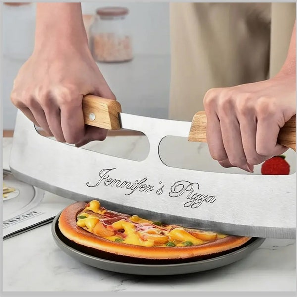 Mother's Day Gift for Mom, for Her, for Sister-Personalized PIZZA AXE CUTTER Wheel Rocker Peel , Custom Engraved Cooking Kitchen Home