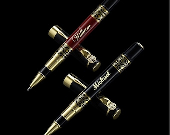 Personalized Ballpoint Pen-Custom Engraved Black Ink Refill Vintage Pen Writing Pen Set-Christmas Gift for Doctor , Coach , Teacher