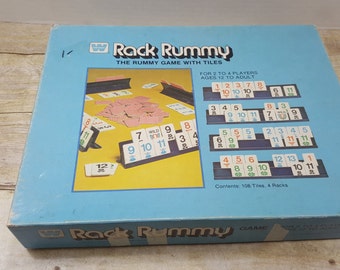 Rack Rummy, 1979, vintage board game, tile game