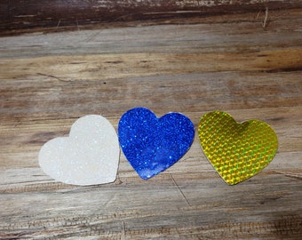 Set of 3 large Vintage Heart stickers, 1980s