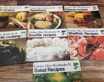 Mini-livres Cordon Bleu, lot de 7 livres de cuisine vintage 1970