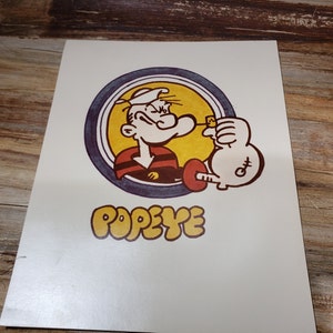 Vintage Popeye Mini Poster, manufactured by Kodak, 1980s