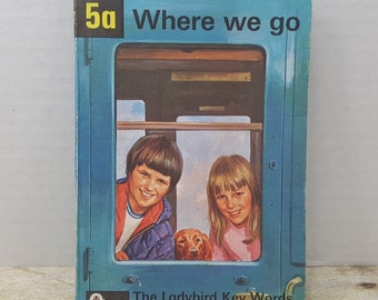 Where We Go, 1964, programme de lecture de mots-clés coccinelle, livre pour enfants vintage 5a