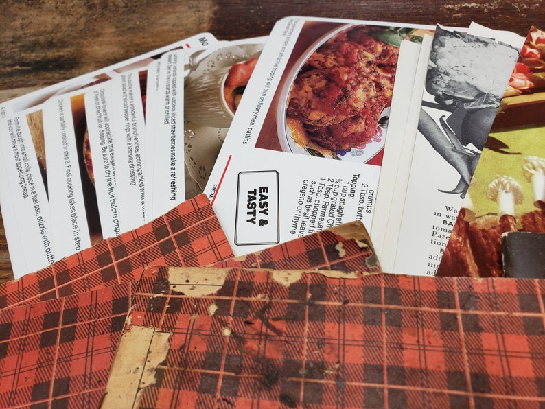 Recipe Booklet recipe cards and plaid stamp saver booklet Huge Lot of Vintage Recipes