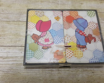 Vintage Standard Playing Cards, Set of 2, Hollly Hobby vintage cards, 1970s-1980s