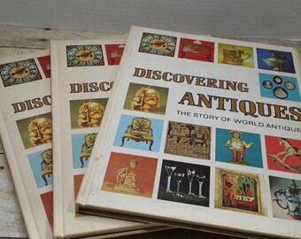Descubriendo Antigüedades, 3 volúmenes, 1973, conjunto de libros, enciclopedia de coleccionismo de antigüedades, libros antiguos