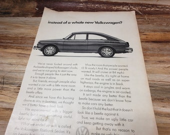 Anuncio de coche clásico (no puedo decir el nombre, Etsy lo borrará por derechos de autor). Está bien en mi descripción. Década de 1960.