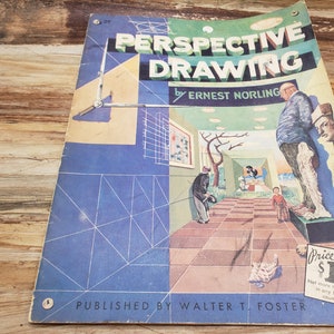 Perspective Drawing, 1969, Walter T Foster, Ernest Norling, vintage art book