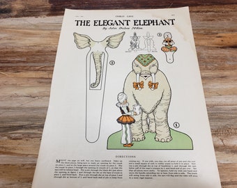 Anuncio vintage, The Elegant Elephant, childs life 1926, anuncio antiguo. John Dukes mckee