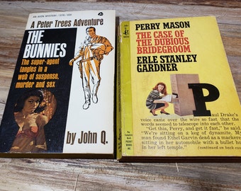 Set of 2 vintage mystery books, 1965
