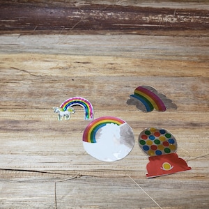 Set of 4 Illumination stickers , 1980s Vintage stickers, Hambly studios