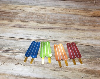 Set of 4 illumination Popsicle Stickers , 1980s Vintage stickers
