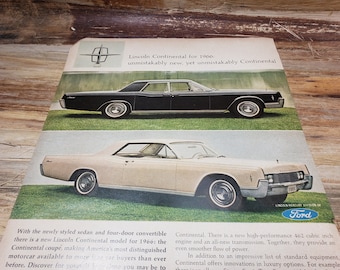 1966 Lincoln Continental ad, vintage car ad, classic car ad