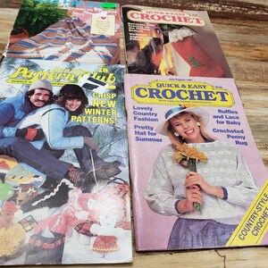 Set of 4 Craft, sewing, crochet booklets, 1980s