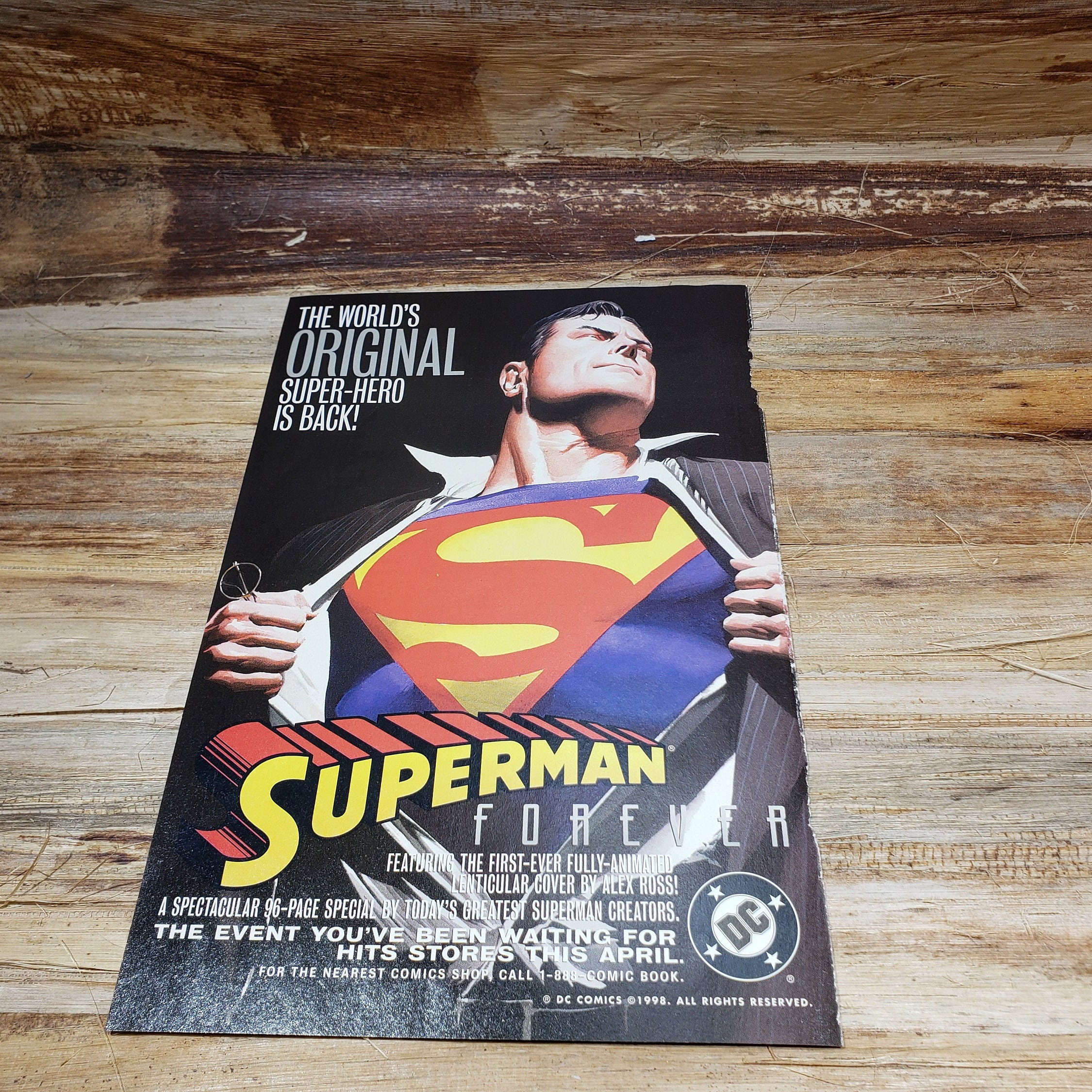 Small Vintage Movie Poster Superman Forever Dc Comics , 1998 - Etsy